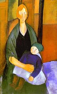 Art Print - Seated Woman With Child