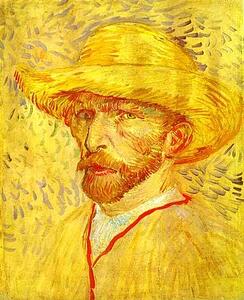 Self-Portrait With Straw Hat - Art Print Art Print - Self-Portrait With Straw Hat