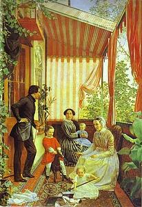 Art Print - Self-Portrait With The Family. On The Balcony