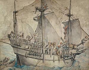 Sailors Art Print - Ship With Revelling Sailors