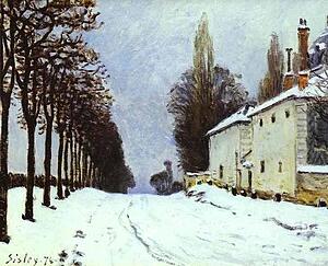 Art Print - Snow On The Road, Louveciennes (Chemin De La Machine)