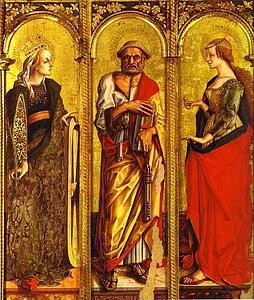St. Catherine Of Alexandria, St. Peter, And Mary Magdalene - Art Print Art Print - St. Catherine Of Alexandria, St. Peter, And Mary Magdalene