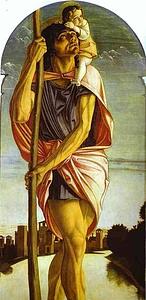 St. Christopher (Detail Of Panel Of St. Vincent Ferrar Polyptych) - Art Print Art Print - St. Christopher (Detail Of Panel Of St. Vincent Ferrar Polyptych)