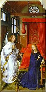 St. Columba Altarpiece. Annunciation. The Left Panel - Art Print Art Print - St. Columba Altarpiece. Annunciation. The Left Panel
