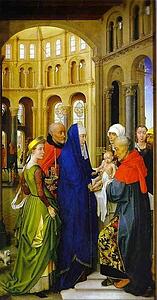 St. Columba Altarpiece. Presentation In The Temple. The Right Panel - Art Print Art Print - St. Columba Altarpiece. Presentation In The Temple. The Right Panel