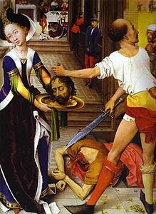 St. John Altarpiece. Beheading Of St. John The Baptist. Detail Of The Right Wing - Art Print Art Print - St. John Altarpiece. Beheading Of St. John The Baptist. Detail Of The Right Wing