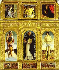 St. Vincent Ferrar Polyptych, With St. Christopher, St. Vincent Ferrar, And St. Sebastian - Art Print Art Print - St. Vincent Ferrar Polyptych, With St. Christopher, St. Vincent Ferrar, And St. Sebastian