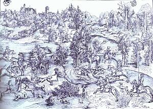 Art Print - Stag Hunt Of The Elector John Frederick