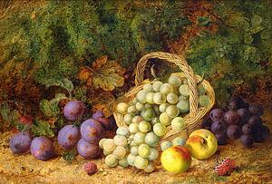 Fruit Basket Art Print - Still Life Of Fruit And A Basket