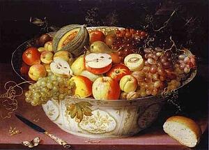 Still Life Of Fruit In A Wan-Li Bowl - Art Print Art Print - Still Life Of Fruit In A Wan-Li Bowl