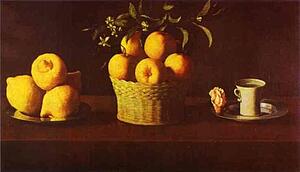 Still Life With Lemons, Oranges And Rose - Art Print Art Print - Still Life With Lemons, Oranges And Rose