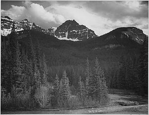 Stream Art Print - Stream In Foreground, With View Of Trees And Snow On Mountains. "mountains - Northeast Portion, Yellowstone National Park, " Wyoming. Photographs Of National Parks And Monuments, Compiled 1941 - 1942, Documenting The Period Ca. 1933 - 1942.