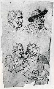 Art Print - Studies Of Heads Of Men