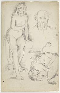 Including Art Print - Studies Of Three Figures, Including A Self-Portrait