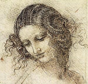 Studying Art Print - Study For The Head Of Leda (C. 1505 - 1507)