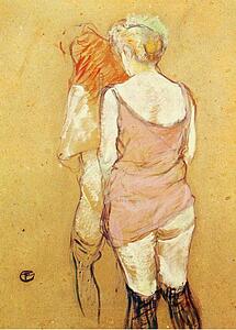 Art Print - Study For The Medical Inspection: Two Women, Partially Undressed, Seen From Their Back