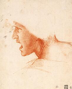 Battle Art Print - Study Of A Warrior's Head For The Battle Of Anghiari