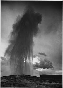 Parks Art Print - Taken At Dusk Or Dawn From Various Angles During Eruption. "old Faithful Geyser, Yellowstone National Park, " Wyoming. (Vertical Orientation). Photographs Of National Parks And Monuments, Compiled 1941 - 1942, Documenting The Period Ca. 1933 - 1942.
