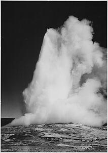 Angles Art Print - Taken At Dusk Or Dawn From Various Angles During Eruption. "old Faithful Geyser, Yellowstone National Park, " Wyoming. (Vertical Orientation). Photographs Of National Parks And Monuments, Compiled 1941 - 1942, Documenting The Period Ca. 1933 - 1942.