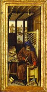 The Annunciation. (The Merode Altarpiece). The Right Panel Of The Triptych - Art Print Art Print - The Annunciation. (The Merode Altarpiece). The Right Panel Of The Triptych