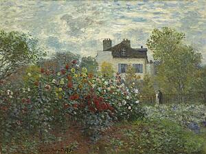 Corn Art Print - The Artist's Garden In Argenteuil (A Corner Of The Garden With Dahlias)
