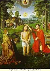 The Baptism Of Christ. Central Section Of The Triptych - Art Print Art Print - The Baptism Of Christ. Central Section Of The Triptych