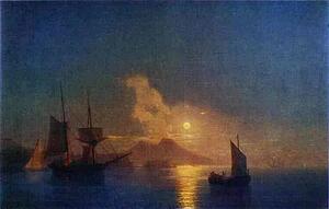 Art Print - The Bay Of Naples By Moonlight