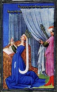 The Belles Heures Of Jean De France, Duke De Berry. Page With Duchess De Berry Praying. Detail - Art Print Art Print - The Belles Heures Of Jean De France, Duke De Berry. Page With Duchess De Berry Praying. Detail