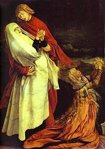 The Crucifixion. Detail. Virgin Mary, St. John Evangelist And St. Mary Magdalene - Art Print Art Print - The Crucifixion. Detail. Virgin Mary, St. John Evangelist And St. Mary Magdalene