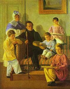 Art Print - The Family Portrait Of A. Bashilov With His And Count De Balman's Children