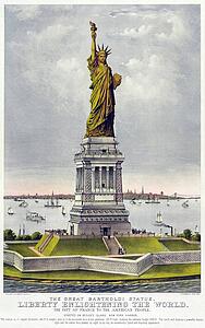 People Art Print - The Great Bartholdi Statue, Liberty Enlightening The World: The Gift Of France To The American People.