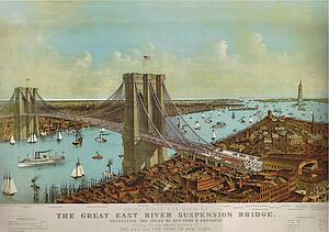 Easter Art Print - The Great East River Suspension Bridge (Brooklyn Bridge)