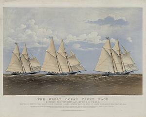 Between Art Print - The Great Ocean Yacht Race Between Henrietta, Fleetwing & Vesta