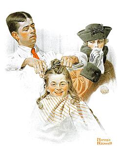 Black Art Print - The Haircut
