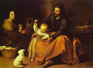 Art Print - The Holy Family With A Little Bird