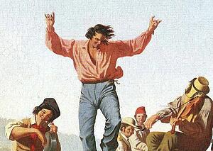 The Jolly Flatboatmen. Detail - Art Print Art Print - The Jolly Flatboatmen. Detail