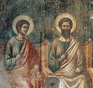 The Last Judgment. Seated Apostles. Detail - Art Print Art Print - The Last Judgment. Seated Apostles. Detail