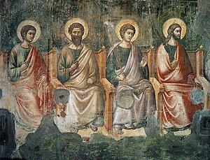 The Last Judgment. Seated Apostles. Detail - Art Print Art Print - The Last Judgment. Seated Apostles. Detail