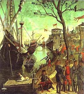 The Legend Of St. Ursula: Arrival In Cologne - Art Print Art Print - The Legend Of St. Ursula: Arrival In Cologne