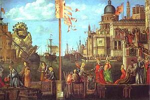 The Legend Of St. Ursula: The Meeting Of The Betrothed And The Departure For The Pilgrimage. Detail - Art Print Art Print - The Legend Of St. Ursula: The Meeting Of The Betrothed And The Departure For The Pilgrimage. Detail