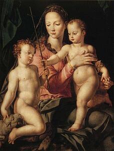 The Madonna And Child With The Infant St. John The Baptist - Art Print Art Print - The Madonna And Child With The Infant St. John The Baptist
