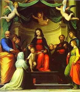 Art Print - The Mystic Marriage Of St. Catherine Of Siena, With Eight Saints