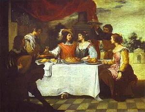 The Prodigal Son Feasting With Courtesans - Art Print Art Print - The Prodigal Son Feasting With Courtesans