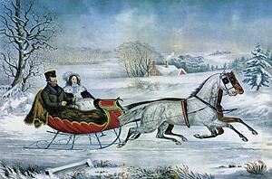 Currier Ives Art Print - The Road - Winter