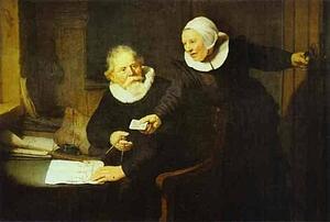 Art Print - The Shipbuilder Jan Rijcksen And His Wife Griet Jans