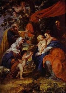 Art Print - The St. Ildefonso Altar (Outer Wings). The Holy Family Under The Apple-Tree