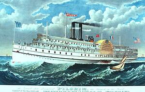 Pilgrims Art Print - The Steamer Pilgrim, Part Of The "old" Fall River Line.