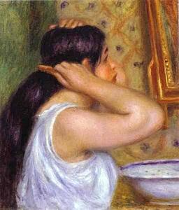 The Toilette; Woman Combing Her Hair - Art Print Art Print - The Toilette; Woman Combing Her Hair