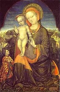The Virgin And Child Adored By Lionello D'este - Art Print Art Print - The Virgin And Child Adored By Lionello D'este