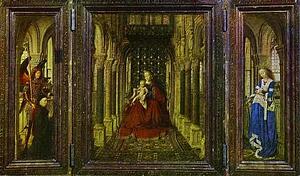 Art Print - The Virgin And Child In A Church (A Portable Altar)